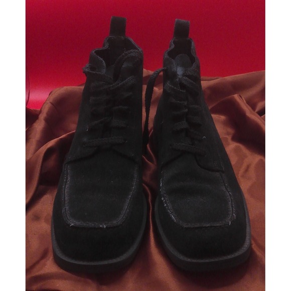 Diba Boots Womens 7.5 M True Casual Side Zip Chelsea Ankle Bootie Black Suede - Picture 1 of 8
